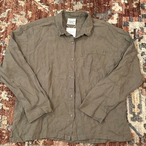 Parachute Women’s Linen Button Down XL - Moss NWT - Picture 2 of 3